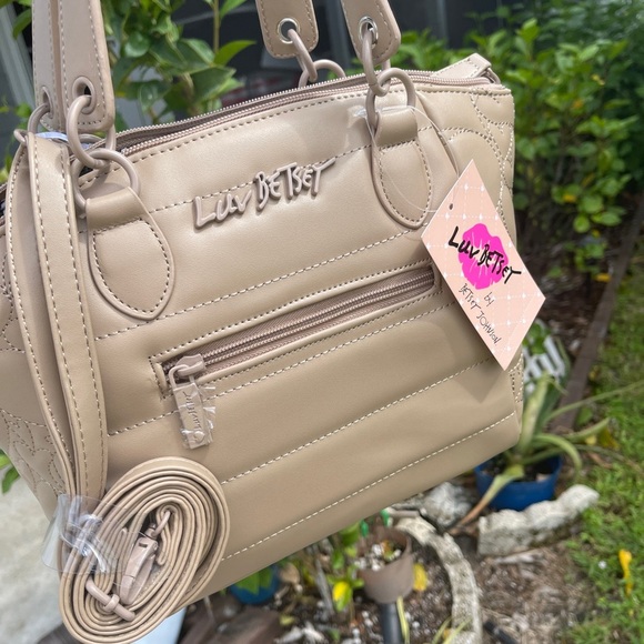 LUV BETSEY By Betsey Johnson LBKinley Satchel Bag In Taupe - Picture 11 of 15